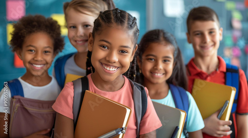 Cheerful Students Ready for Back to School