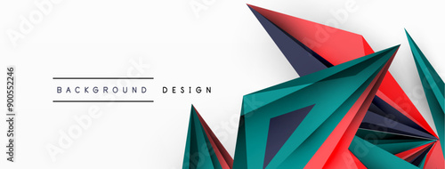 Minimal geometric abstract background. Low poly dynamic triangle design. Trendy techno business template for wallpaper, banner, background or landing