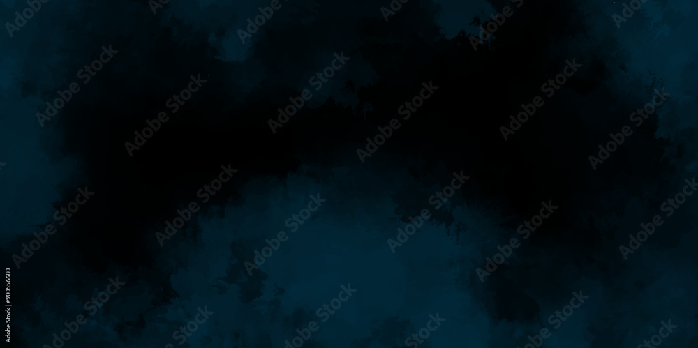 Naklejka premium Dark abstract background with blue grunge effect background. blue velvet grunge texture fantasy smooth watercolor painted art design. Dark elegant Royal blue shades aquarelle paint