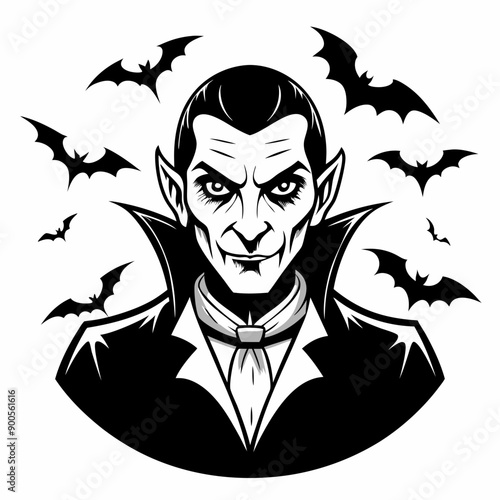 Dracula  Silhouette  Vector  illustration 