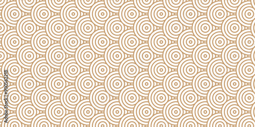 Abstract traditional geometric overlapping creative wave circle minimal lapping textile round vector texture. brown and white fabric element repeat swirl geometrical background..