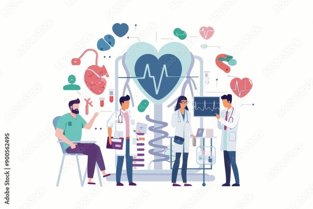 Conceptual medical illustration isolated created with Generative AI Conceptual medical illustration isolated created with Generative AI