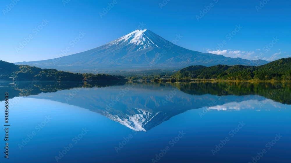 A mountain with a lake in the background A mountain with a lake in the background