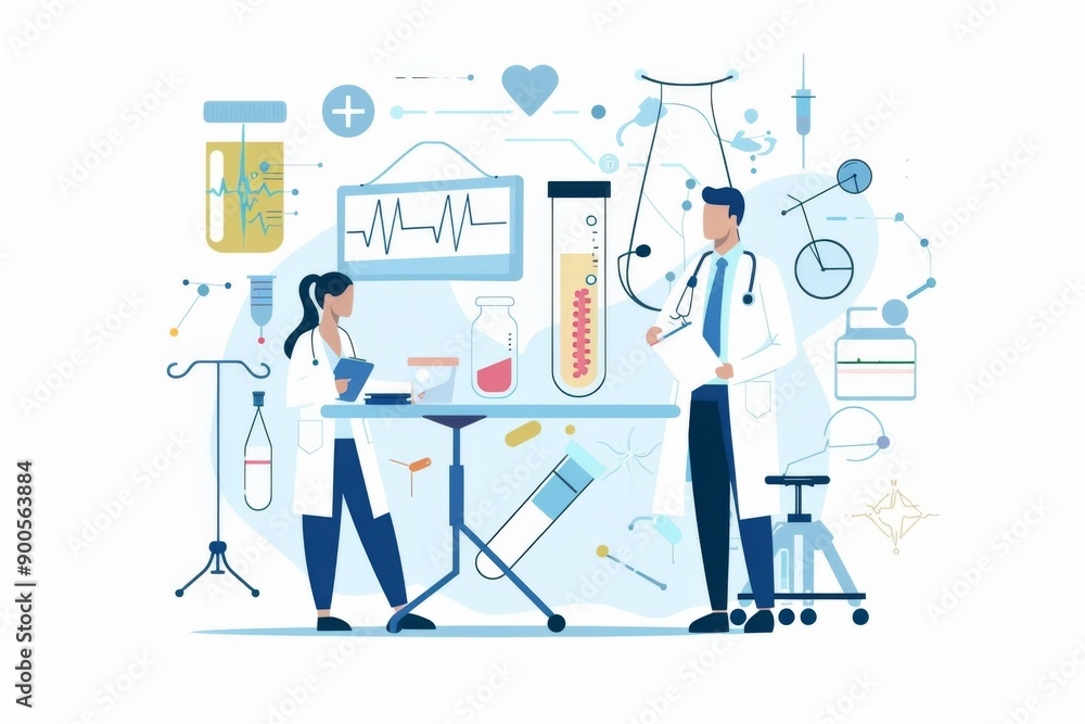 Conceptual medical illustration isolated created with Generative AI Conceptual medical illustration isolated created with Generative AI