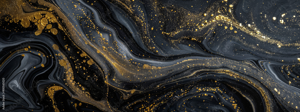 Elegant Black And Gold Abstract Art With Swirling Patterns And Textures Elegant Black And Gold Abstract Art With Swirling Patterns And Textures