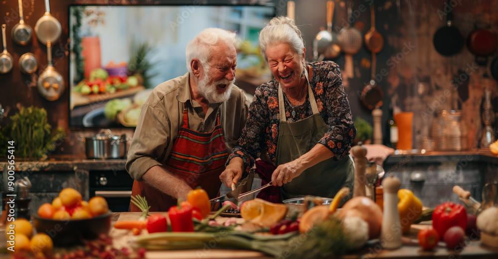 Happy Pair Preparing a Meal Happy Pair Preparing a Meal