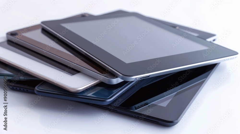 A pile of electronic devices stacked on top of each other A pile of electronic devices stacked on top of each other