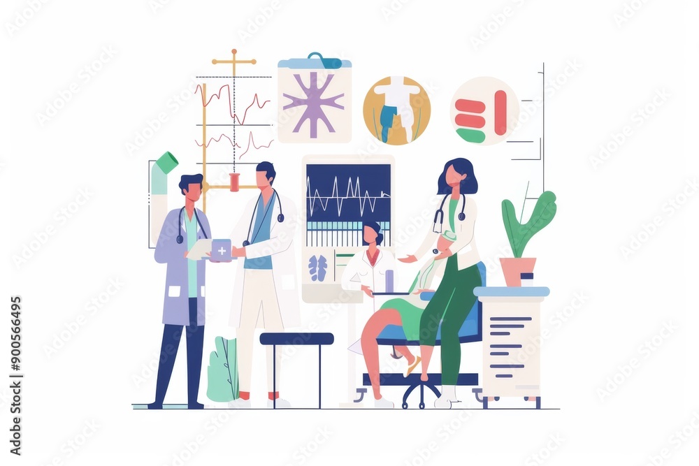 Conceptual medical illustration isolated created with Generative AI Conceptual medical illustration isolated created with Generative AI