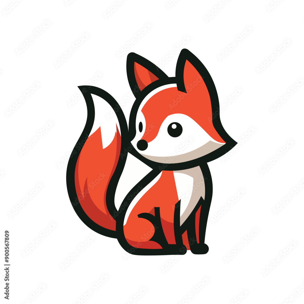 Obraz premium Fox vector, illustration, and cartoon