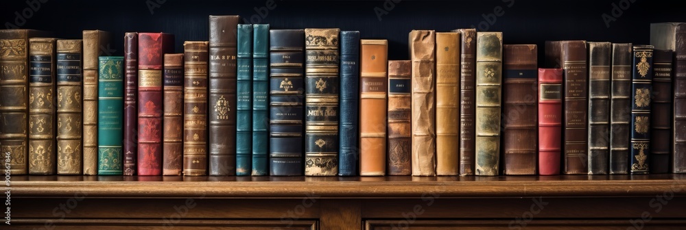 Naklejka premium a historic old library with many old books