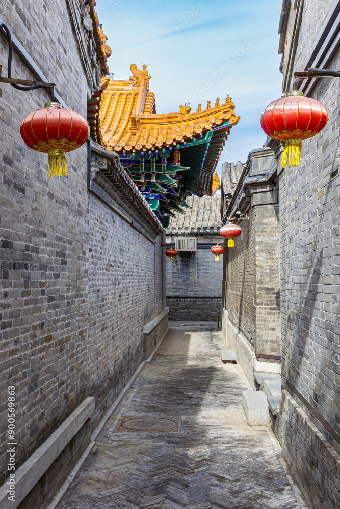 Historic narrow street in Yangliuqing town in Tianjin, China
