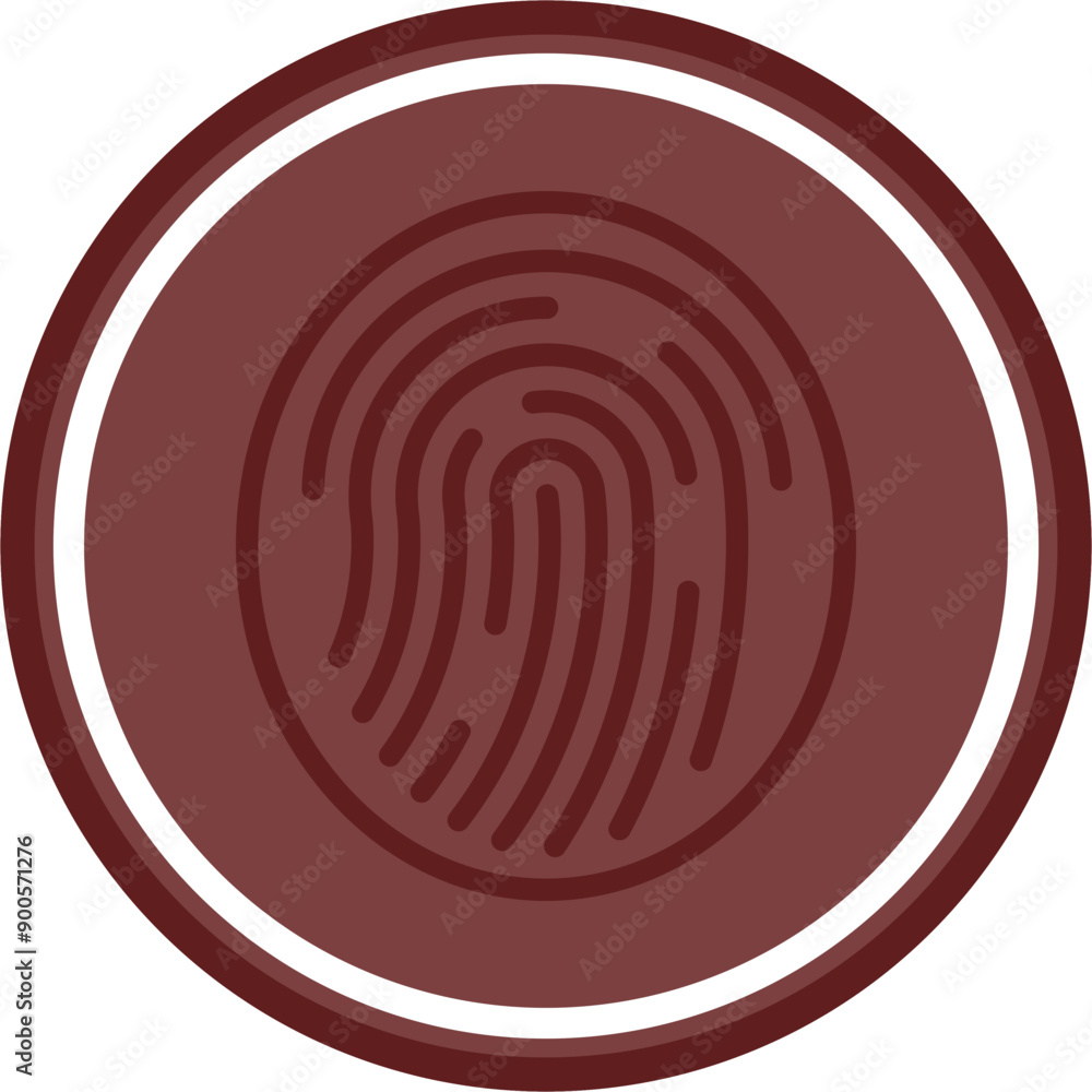 Finger Print Vector Line Double Circle Maroon Finger Print Vector Line Double Circle Maroon