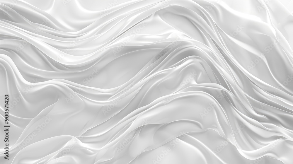 Obraz premium Close-up shot of a white fabric texture with subtle texture and folds