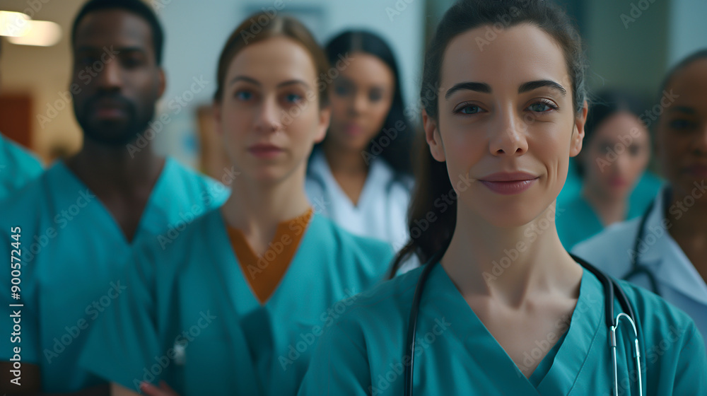 a diverse team of healthcare workers, united in purpose, hospital setting a diverse team of healthcare workers, united in purpose, hospital setting