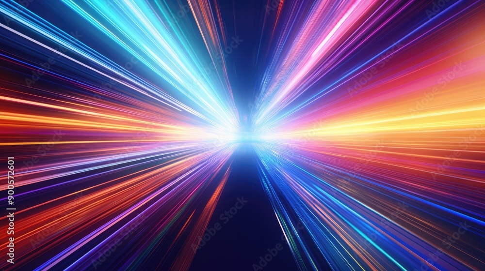 Fototapeta premium Holographic light trails in a vibrant color palette