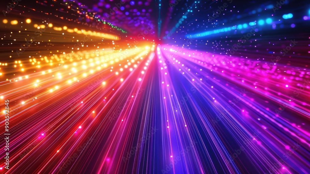 Fototapeta premium Holographic light trails in a vibrant color palette