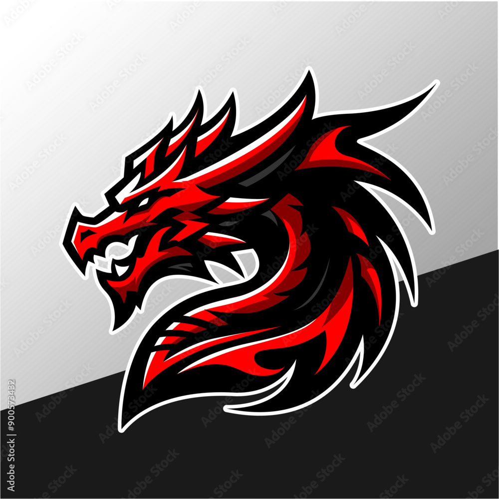 Red dragon esports logo design Red dragon esports logo design
