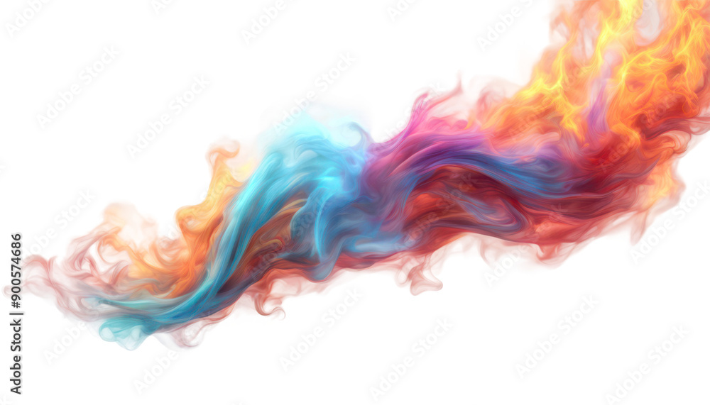 Vibrant swirl of colorful smoke isolate on transparent background, cutout, png Vibrant swirl of colorful smoke isolate on transparent background, cutout, png