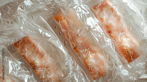 A close-up shot of some food wrapped in plastic, great for use on packaging designs or as a background image photo