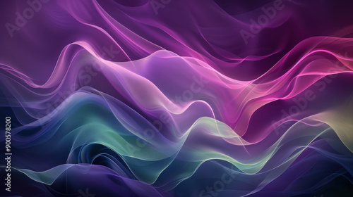 Wallpaper Mural Vibrant Purple Gradient Waves Torontodigital.ca