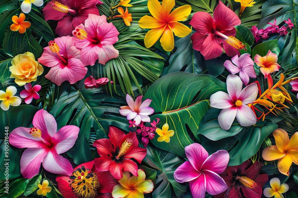 Tropical Floral Tapestry: A Vibrant Ensemble of Exotic Blooms Tropical Floral Tapestry: A Vibrant Ensemble of Exotic Blooms