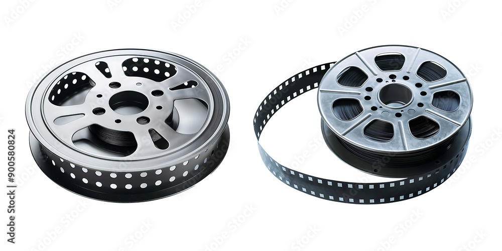 film reel isolated on a white background film reel isolated on a white background