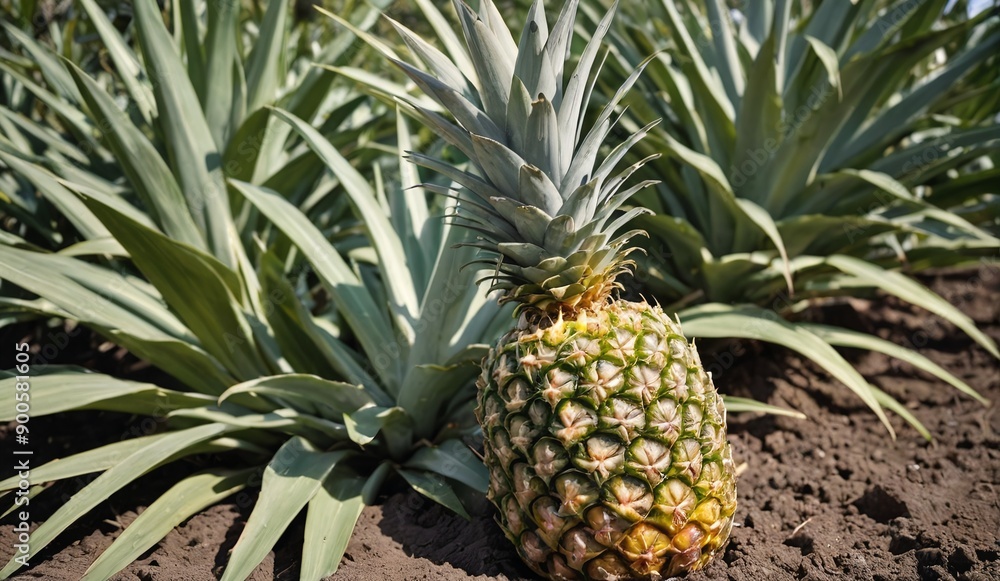 Golden Pineapple Oasis Vibrant Harvest Scene Golden Pineapple Oasis Vibrant Harvest Scene