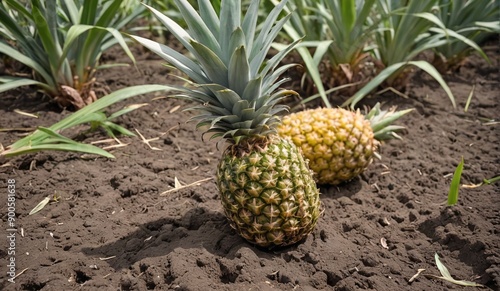 Golden Pineapple Oasis Vibrant Harvest Scene
