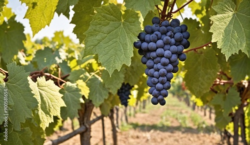 Wallpaper Mural Vibrant Purple Grapes in Lush Vineyard Setting Torontodigital.ca