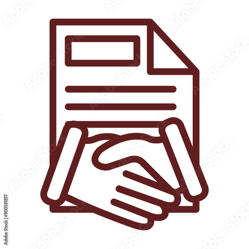 Agreement Vector Line Maroon Design