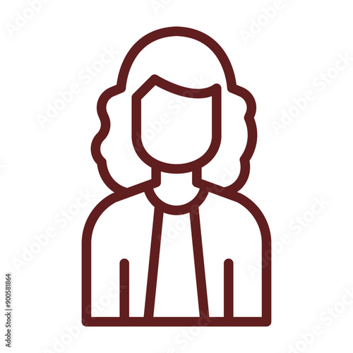 Judge Vector Line Maroon Design