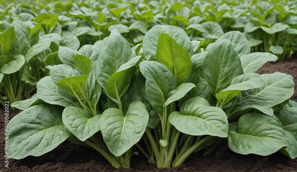 Organic Green Spinach Harvest in Lush Farmland Organic Green Spinach Harvest in Lush Farmland
