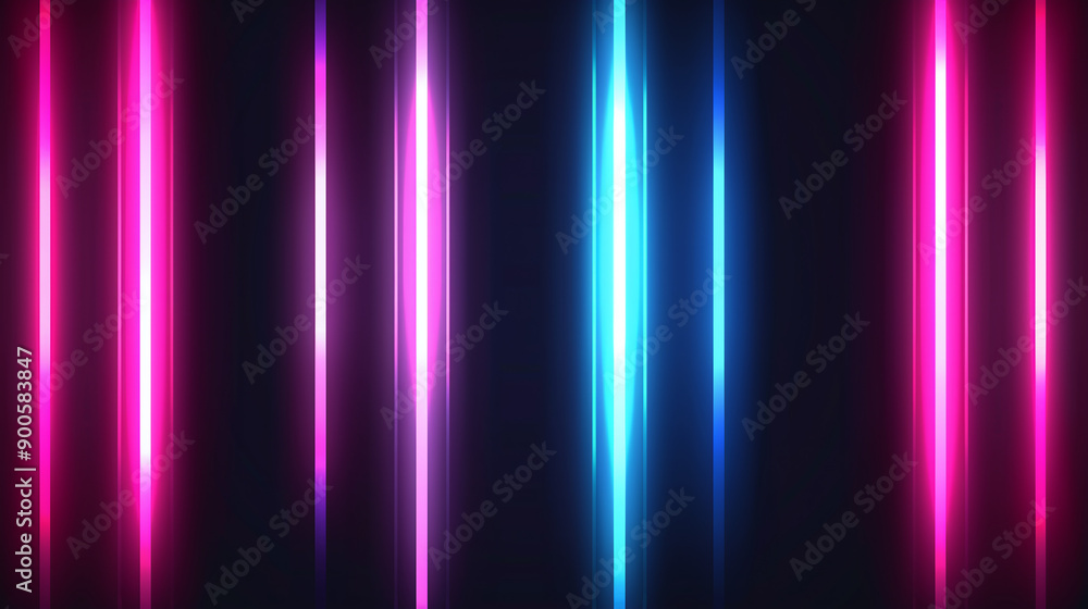 Vertical Neon Light Bars in Dark Background Vertical Neon Light Bars in Dark Background