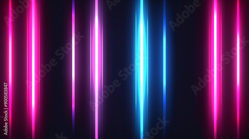Vertical Neon Light Bars in Dark Background © Mateusz