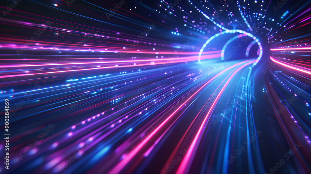 Vibrant Neon Light Speed Tunnel Vibrant Neon Light Speed Tunnel