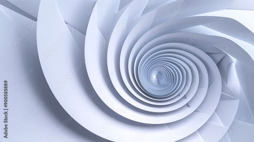 Abstract White Spiral Layers with Geometric Depth Abstract White Spiral Layers with Geometric Depth