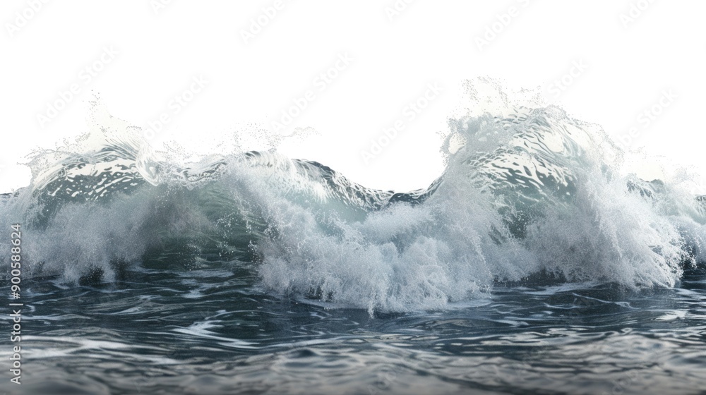 Naklejka premium Sea surge white isolated background