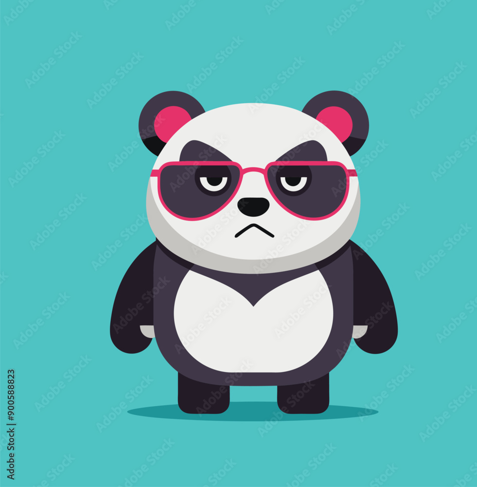 flat illustration panda use sunglass flat illustration panda use sunglass