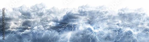 Thunderstorm white isolated background