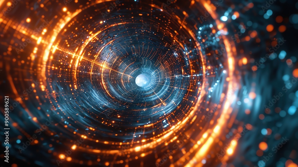 A mesmerizing digital abstract tunnel background with convergence and innovation A mesmerizing digital abstract tunnel background with convergence and innovation