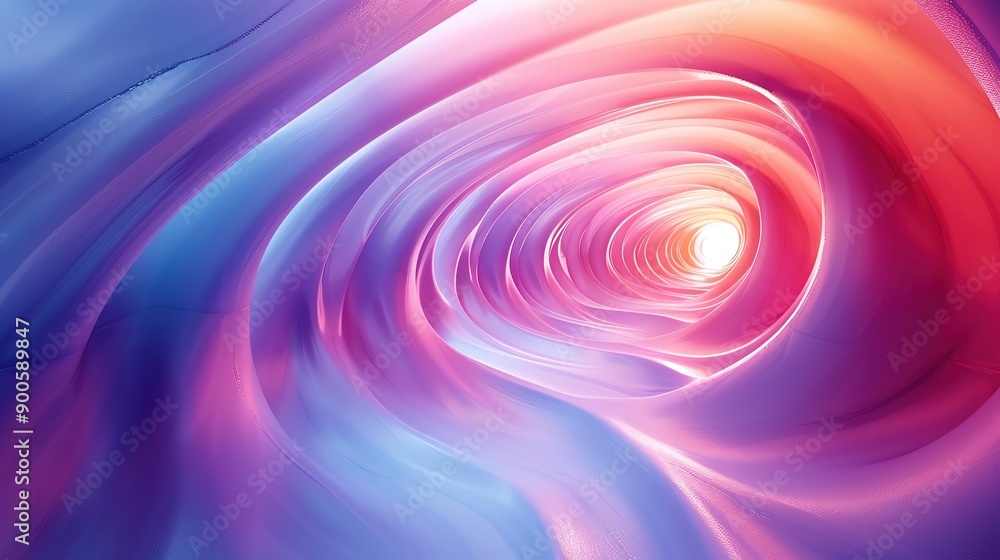 Obraz premium An immersive abstract tunnel background showcasing connectivity, data, adaptation, and cognitive intelligence, with dynamic perspective and a bold color palette