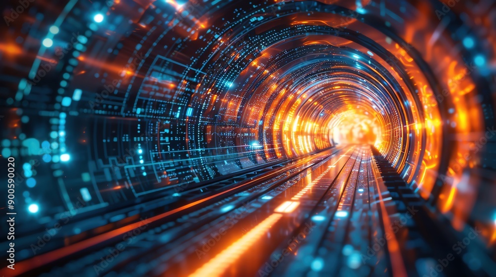 An innovative abstract tunnel background featuring digital convergence, immersive technology, and a futuristic cyberspace design with dynamic color transitions, vivid visuals An innovative abstract tunnel background featuring digital convergence, immersive technology, and a futuristic cyberspace design with dynamic color transitions, vivid visuals
