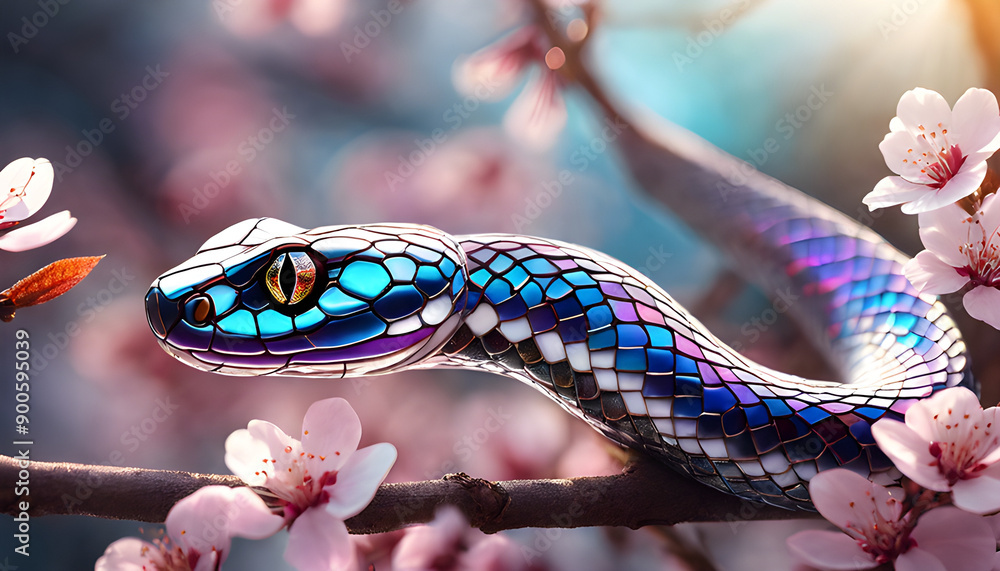 Obraz premium Stained Glass Snake