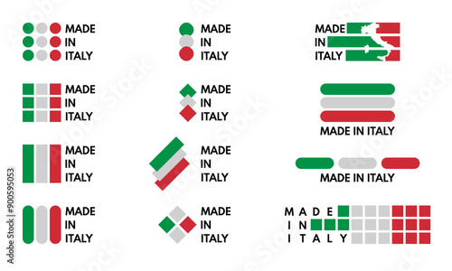 made in italy, business marks collection, vector logo icons set on white background photo