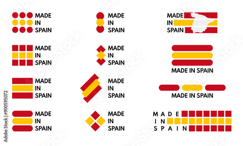 made in spain, business marks collection, vector logo icons set on white background