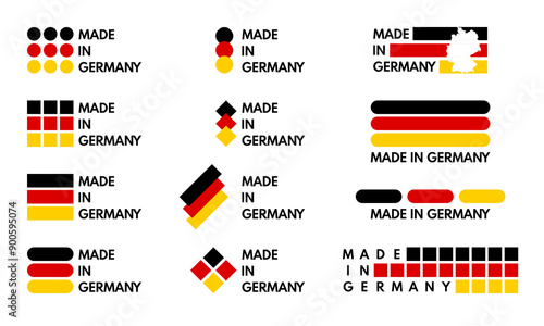 made in germany, business marks collection, vector logo icons set on white background