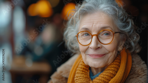 portrait of a senior woman posing with a kind smile