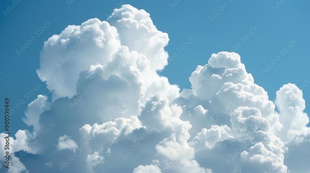 Fluffy White Clouds Against a Clear Blue Sky Background Fluffy White Clouds Against a Clear Blue Sky Background