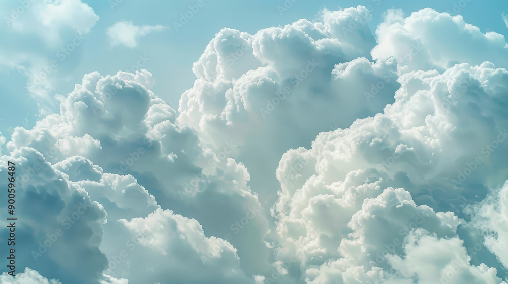 Fluffy White Clouds Against a Clear Blue Sky Background Fluffy White Clouds Against a Clear Blue Sky Background