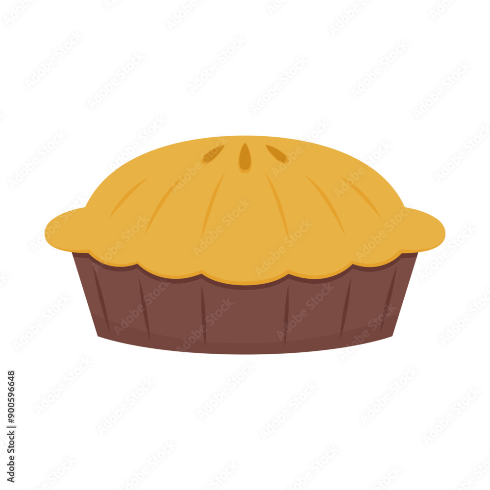 Pie cartoon vector isolated on white background. Pie icon logo isolated, bakery vector. Pie cartoon vector isolated on white background. Pie icon logo isolated, bakery vector.